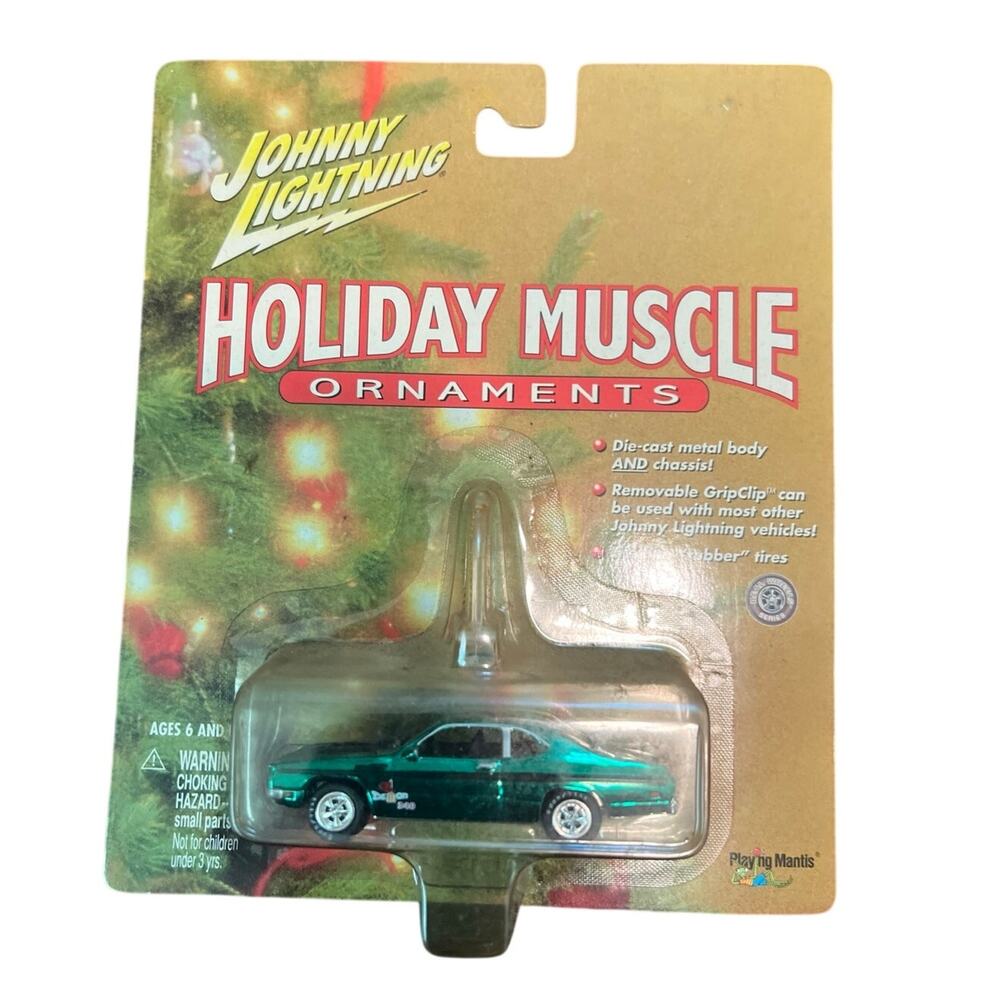 Johnny Lightning Holiday Muscle Ornament 1971 Green Dodge Demon